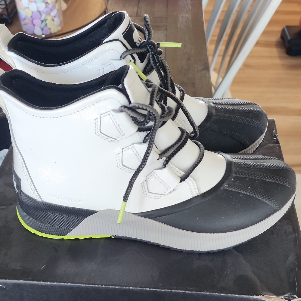 Sorel Sea Salt and Black Waterproof Boots